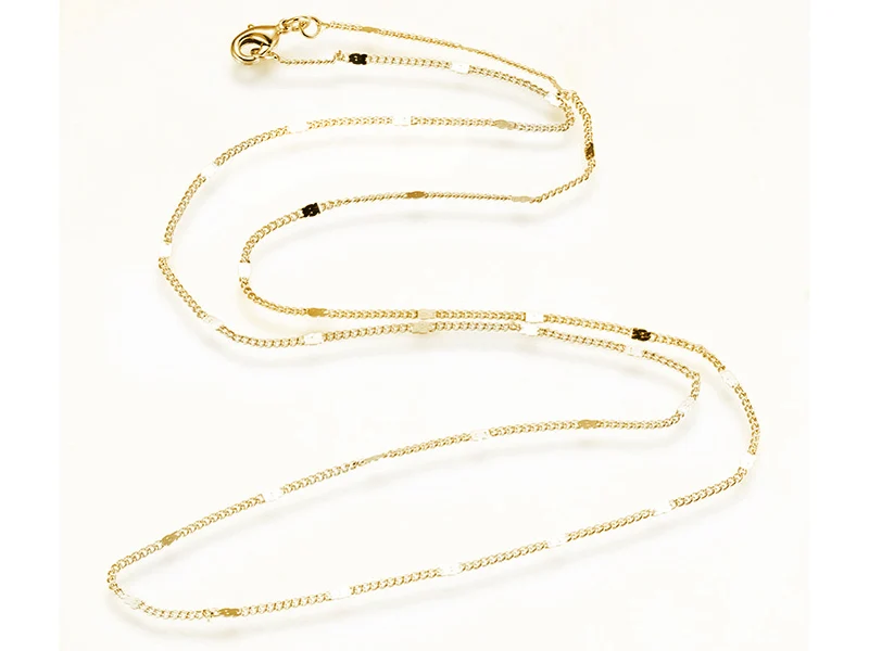 Collier 45 cm - chaîne nuage - doré à l'or fin 24 K