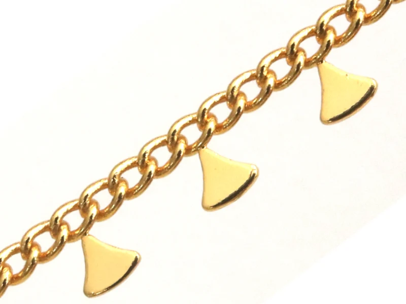 Chaine triangles ethnique - doré à l'or fin 18K x 20 cm