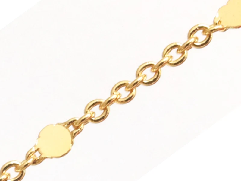 Chaine maille inclusion petits ronds - doré à l'or fin 18K x 20 cm