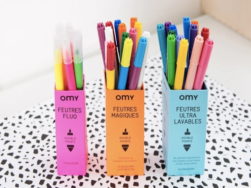 Boite de 9 feutres fluos à double pointes - OMY