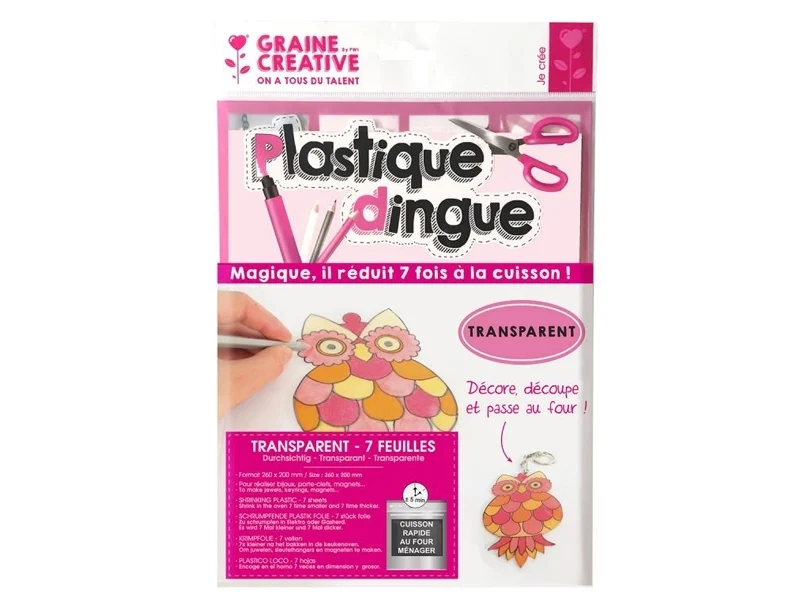 7 feuilles de plastique fou / plastique dingue - tranparent