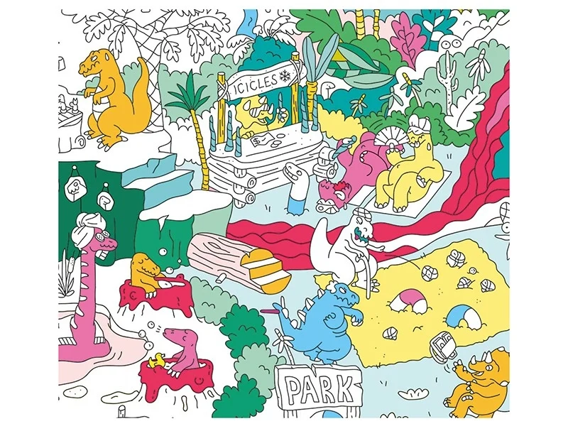 Poster géant à colorier - DINOS - OMY
