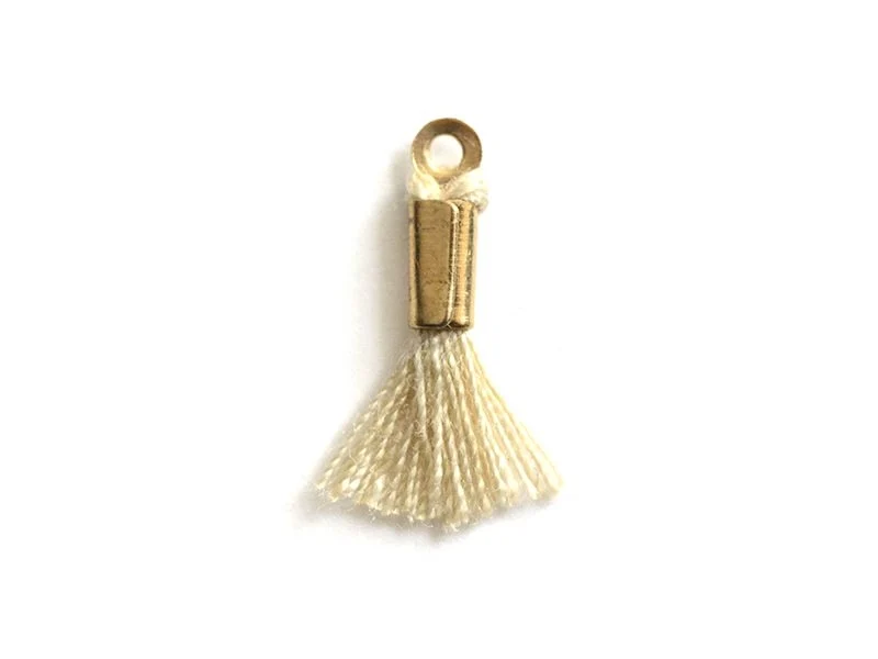 breloque mini-pompon - beige