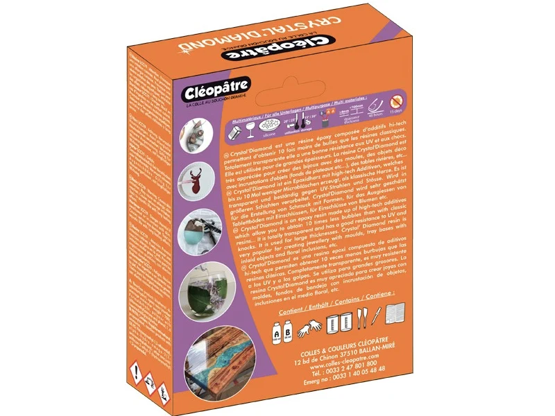 Résine d'inclusion "Crystal'Diamond" 360 mL - transparent*Cléopatre*