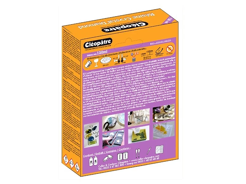 Résine d'inclusion "Crystal'Diamond" 150 mL - transparent*Cléopatre*