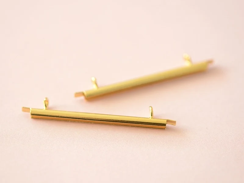 Embout pour tissage de perles doré - 35 mm