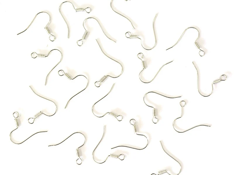 10 paires de boucles d'oreilles crochets - argenté