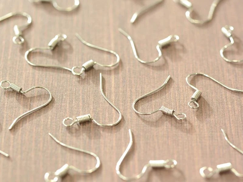 10 paires de boucles d'oreilles crochets - argenté