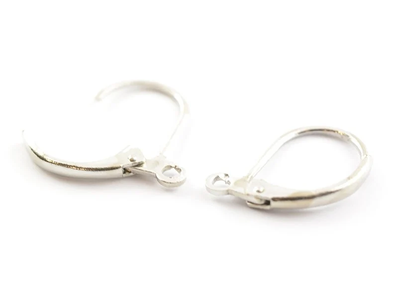 1 paire de boucles d'oreilles dormeuses argentées