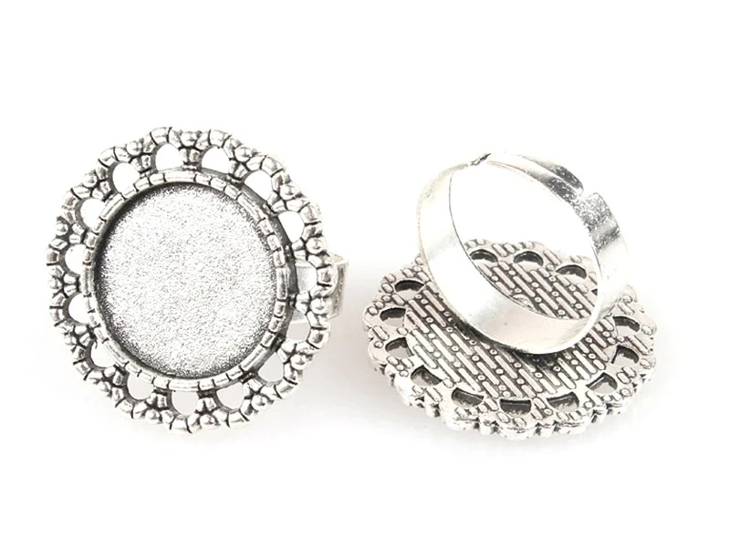 Support de bague pour cabochon - couleur argent