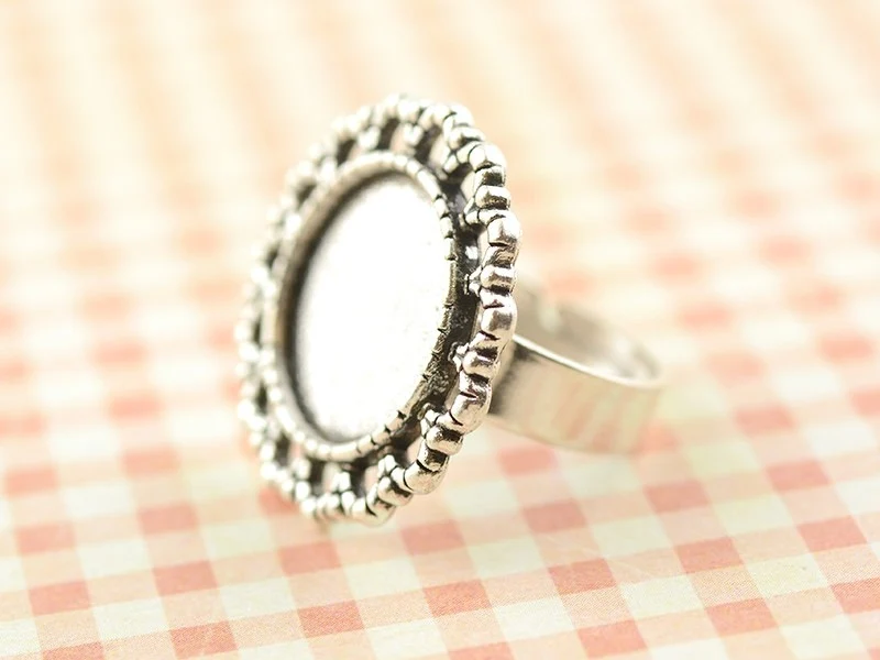 Support de bague pour cabochon - couleur argent
