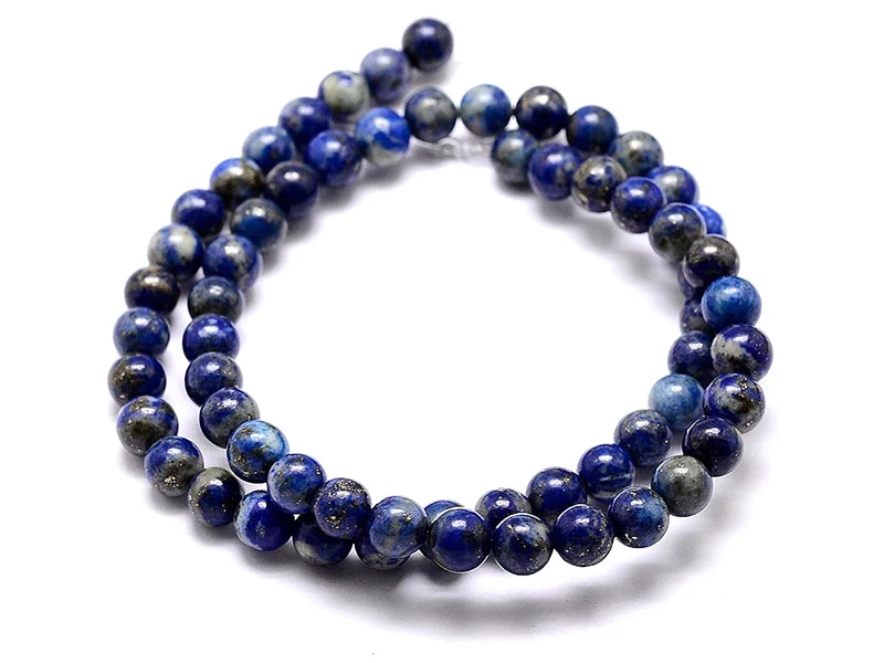 Lot de 15 perles naturelles rondes 6 mm - Lapis-lazuli
