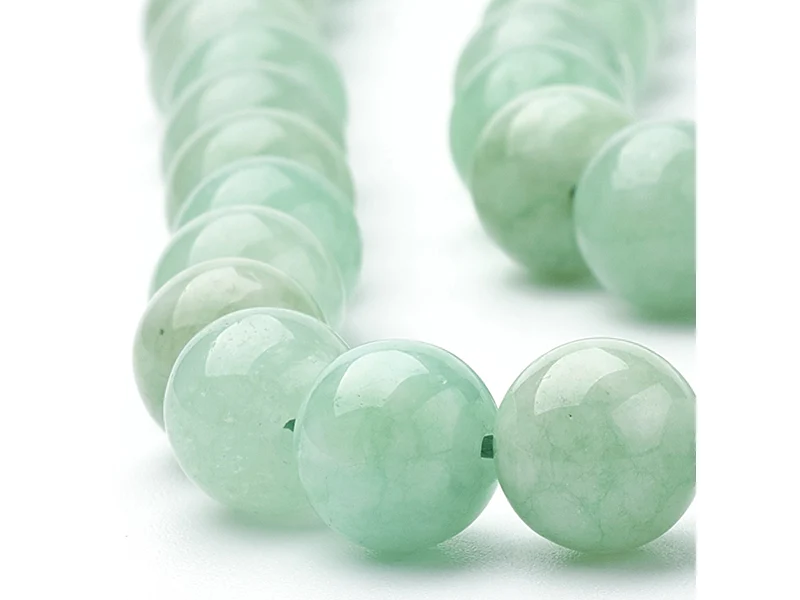 Lot de 15 perles naturelles rondes 6 mm - Jade verte