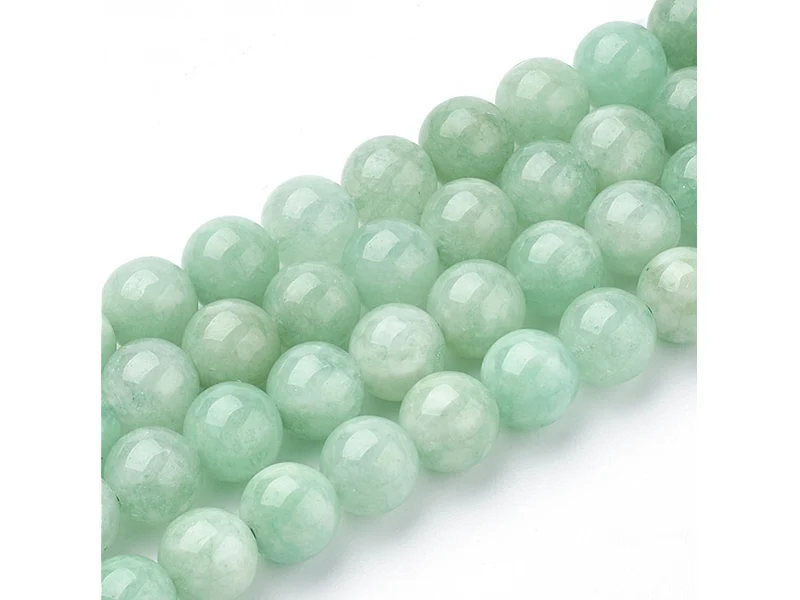 Lot de 15 perles naturelles rondes 6 mm - Jade verte