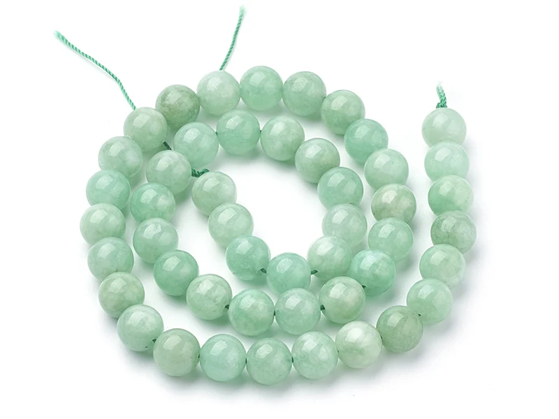 Lot de 15 perles naturelles rondes 6 mm - Jade verte