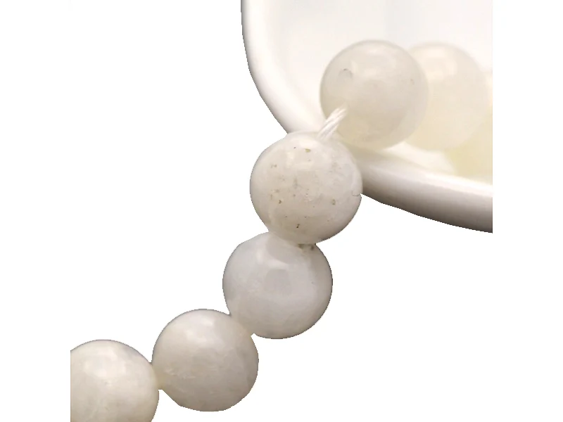 Lot de 15 perles naturelles 6 mm - Pierre de lune