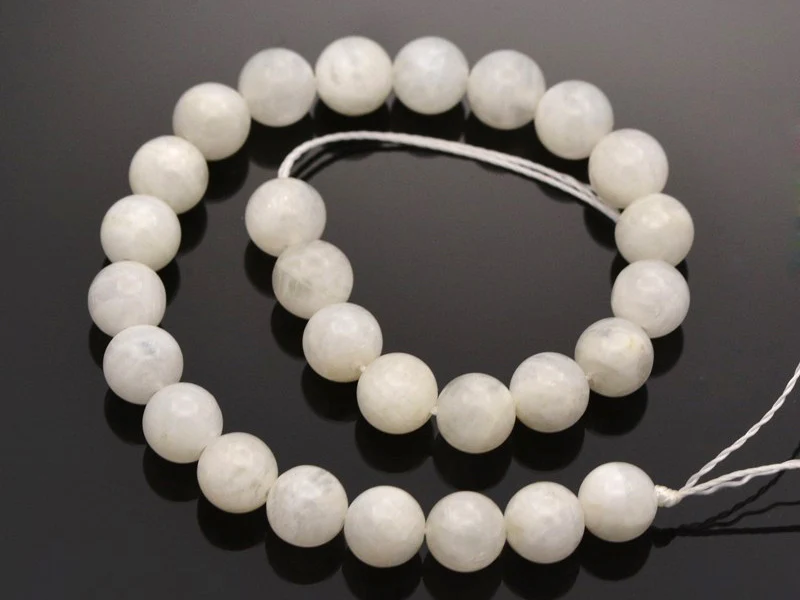 Lot de 15 perles naturelles 6 mm - Pierre de lune