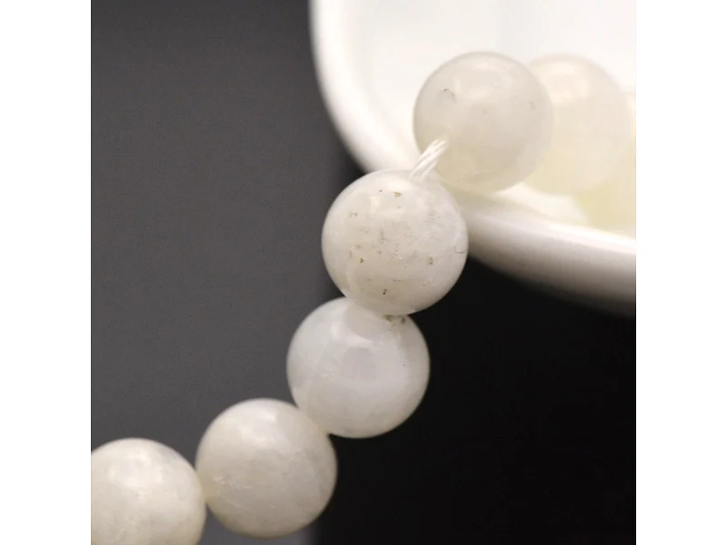 Lot de 15 perles naturelles 6 mm - Pierre de lune