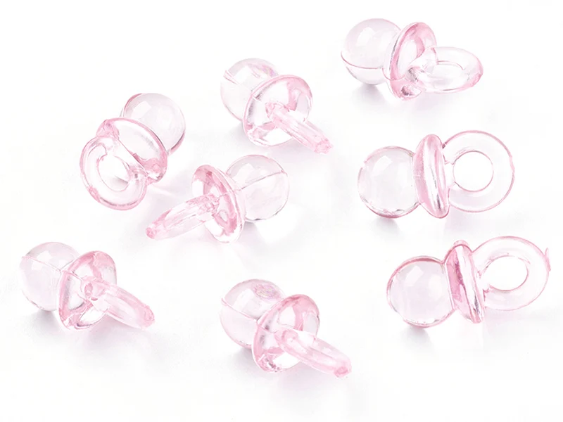 Lot de 10 petites tétines en plastique - rose