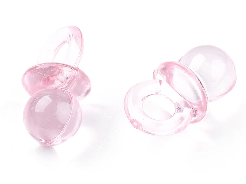 Lot de 10 petites tétines en plastique - rose