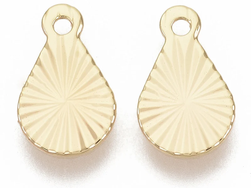 Breloque larme 10 mm - doré à l'or fin 18k