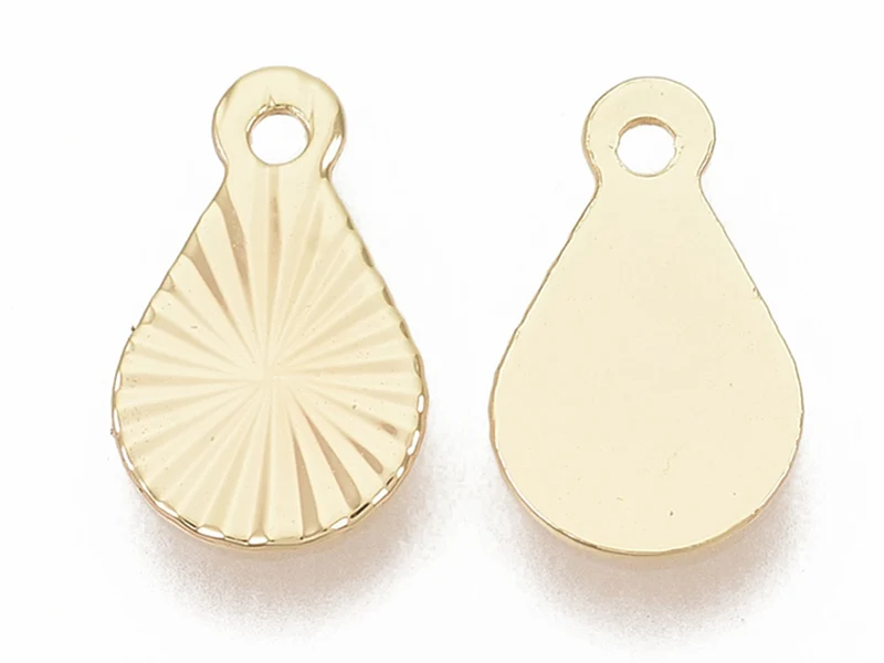 Breloque larme 10 mm - doré à l'or fin 18k