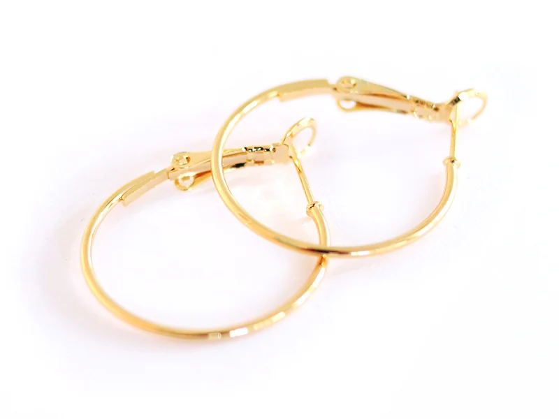 Boucles d'oreilles créoles 25 mm - plaquées or fin 24K