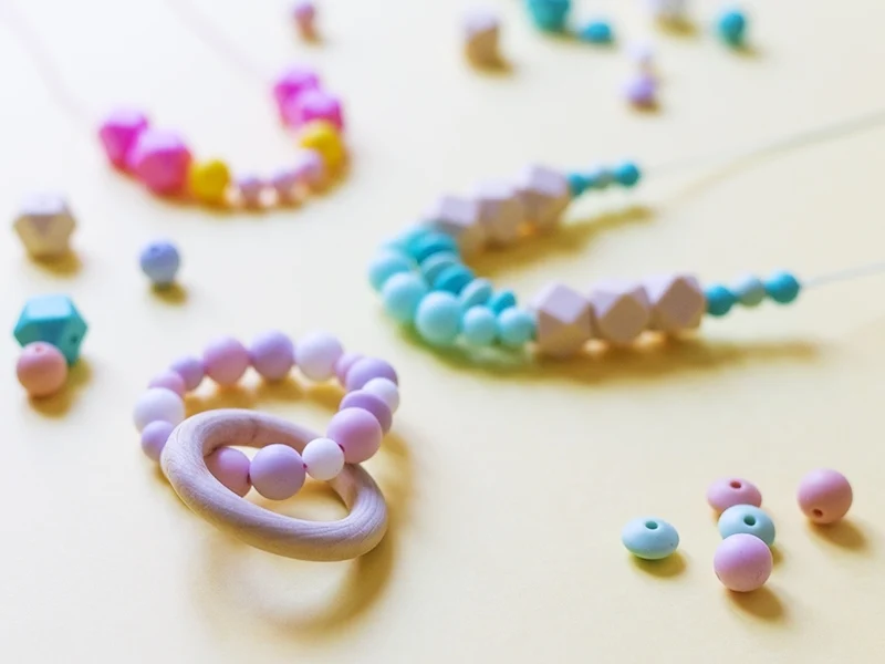 Lot de 5 perles rondes de 12 mm en silicone - Terracotta