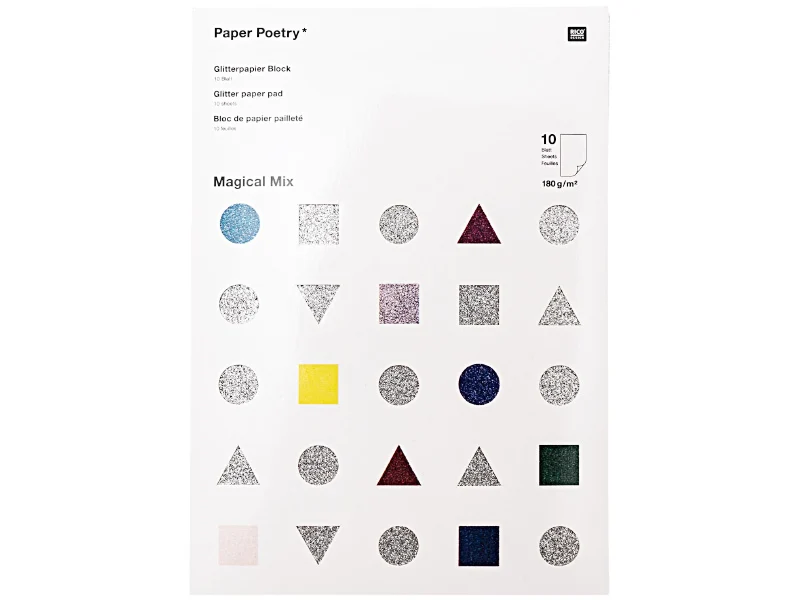 Bloc de papier à paillettes A4 - couleurs vives