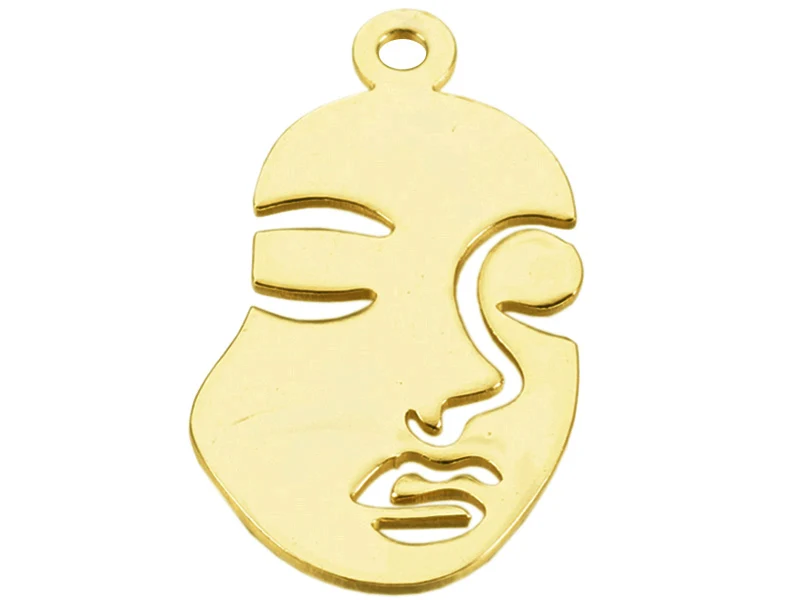 Pendentif portrait - doré à l'or fin