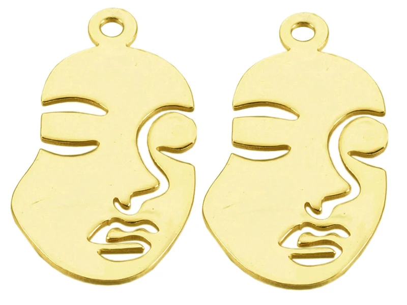 Pendentif portrait - doré à l'or fin