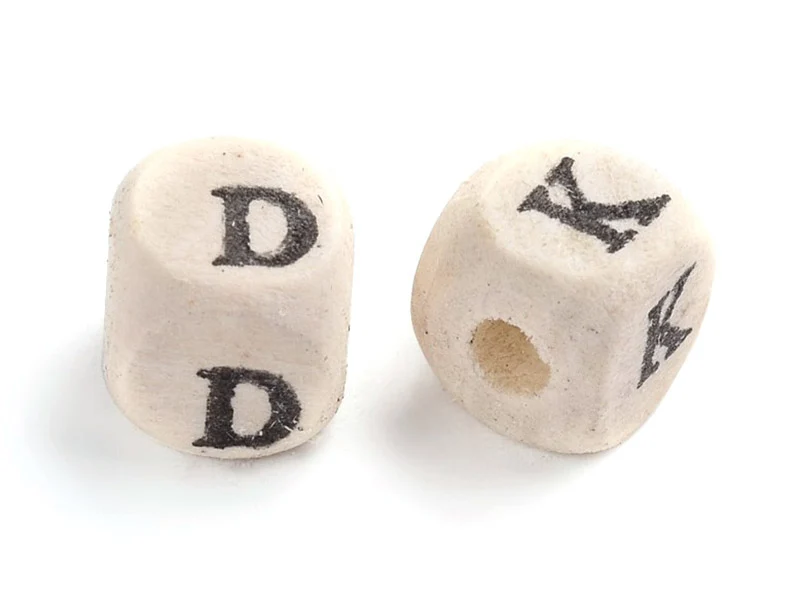 200 perles lettres alphabet cubes en bois