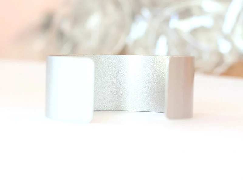 Bracelet manchette - 25 mm - couleur argent