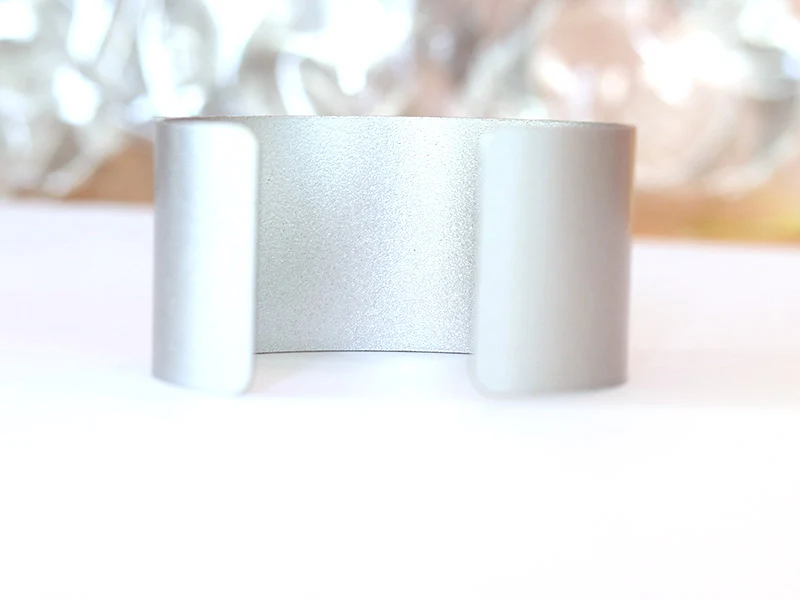Bracelet manchette - 32 mm - couleur argenté