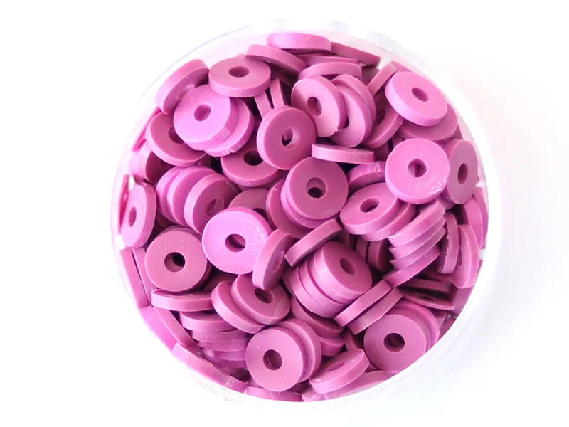 Boite de perles rondelles heishi 6 mm - orchidée