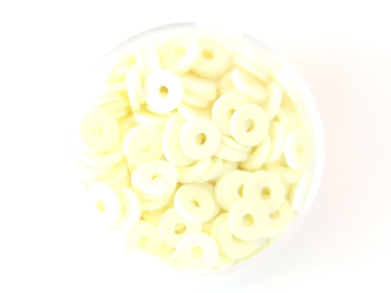 Boite de perles rondelles heishi 6 mm - ivoire