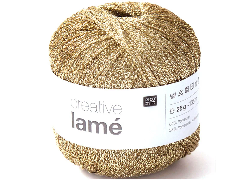 Fil à tricoter Creative lamé doré de Rico Design