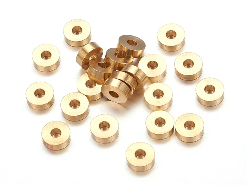 20 perles heishi - intercalaires en laiton doré - 6x2 mm