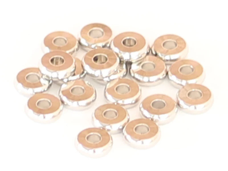 20 perles rondelles heishi arrondies argentées - 6x2 mm