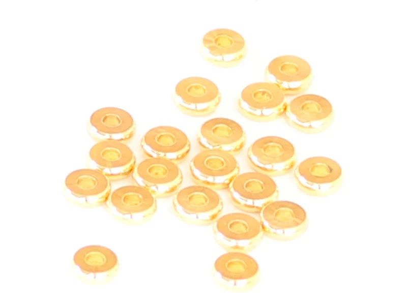 20 perles rondelles heishi arrondies en laiton doré - 6x2 mm