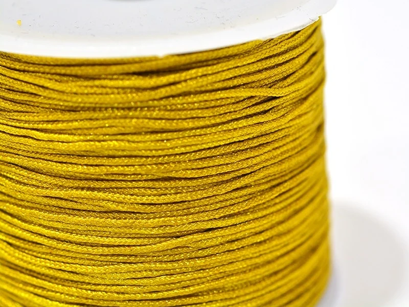 1 m de fil de jade / fil nylon tressé 1 mm - ocre moutarde brillant