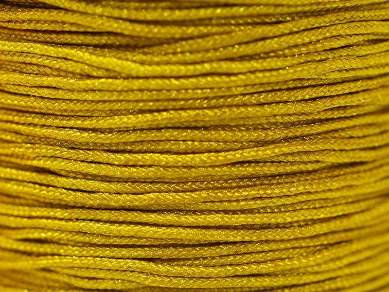1 m de fil de jade / fil nylon tressé 1 mm - ocre moutarde brillant