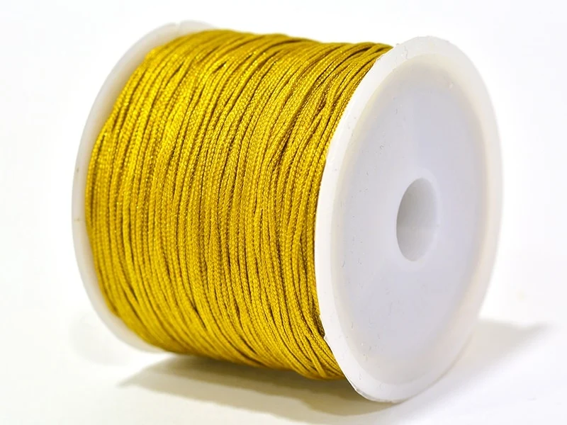 1 m de fil de jade / fil nylon tressé 1 mm - ocre moutarde brillant
