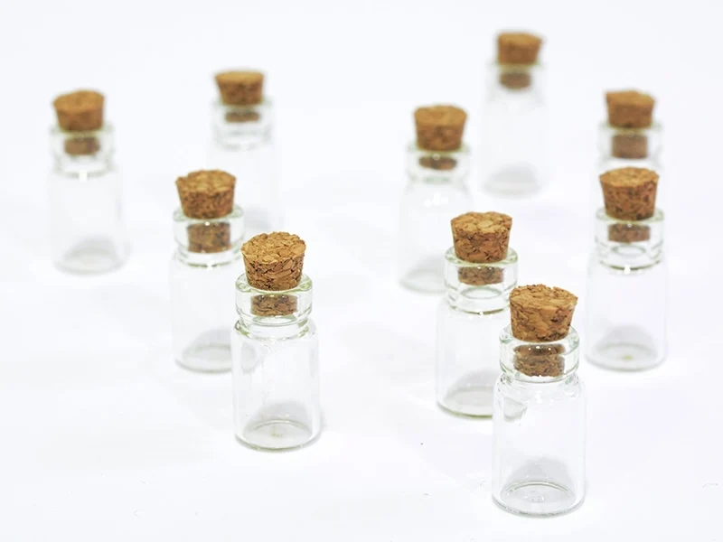 10 fioles en verre 2,3 cm