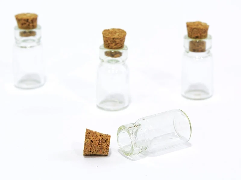 10 fioles en verre 2,3 cm