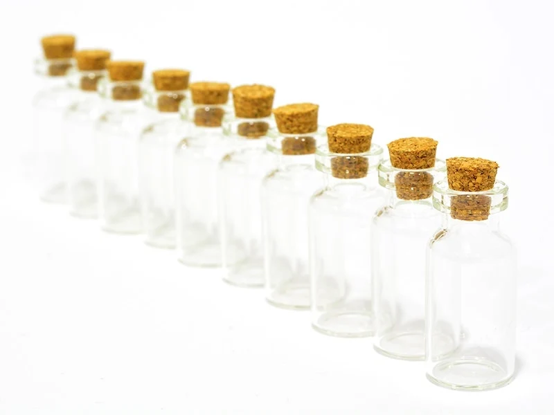 10 fioles en verre 4 cm
