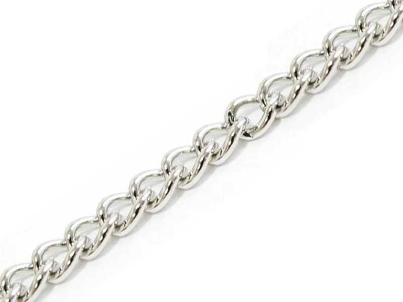 Chaîne gourmette 3,7 mm couleur argent x 20 cm
