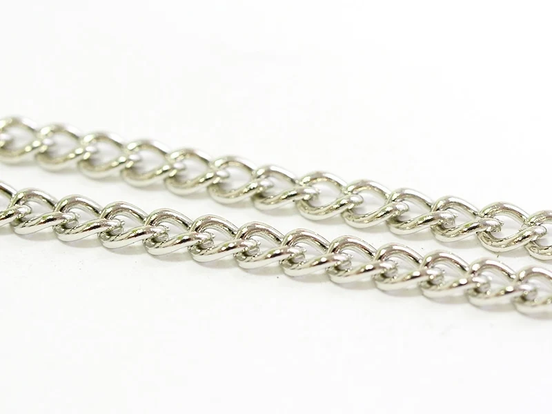 Chaîne gourmette 3,7 mm couleur argent x 20 cm