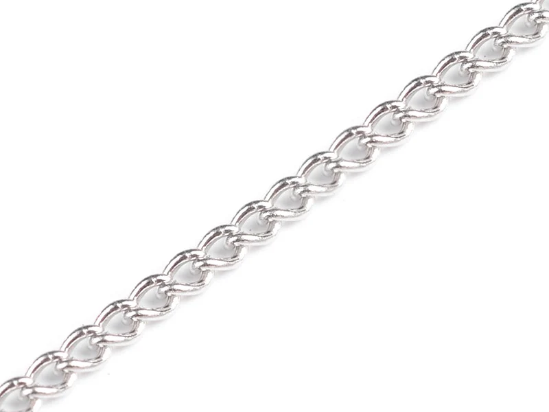 Chaîne gourmette 3,7 mm couleur argent x 20 cm