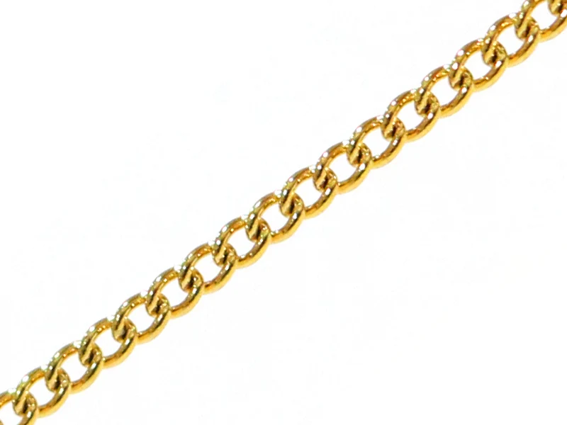 Chaine gourmette 1mm couleur or x 20 cm